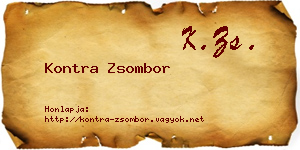 Kontra Zsombor névjegykártya